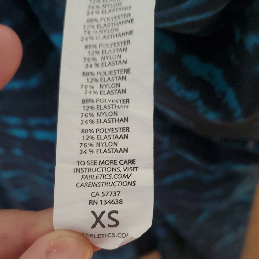 Fabletics Blue Patterned Women's Active Leggings - image 4